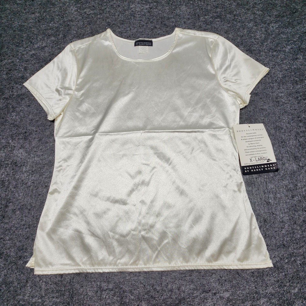 Nancy Ganz Body Slimmers Slimming Top White Nylon Lyrca Undershirt XL NWT